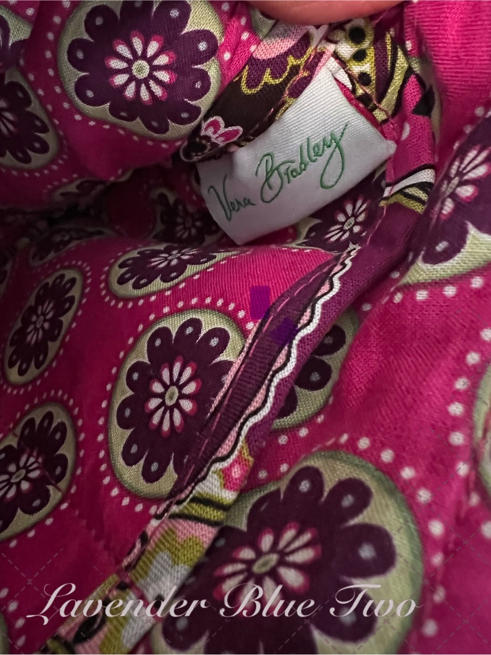 VERA BRADLEY Very Berry Paisley  2010 Little Lizzy Crossbody Purple Pink Y2K - Picture 15 of 16